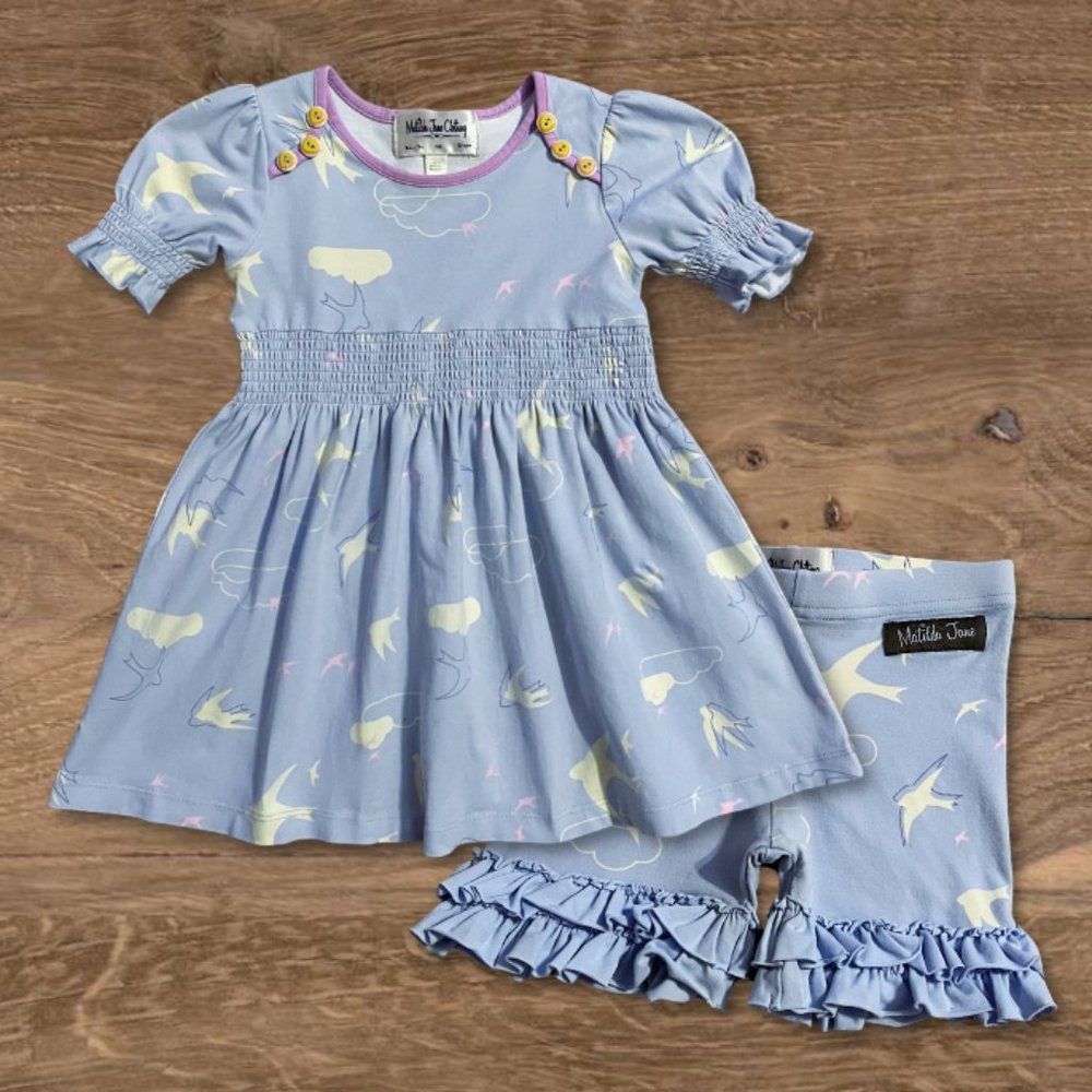 Matilda Jane Good Hart Driftwood Lap Dress Harborview Shorties SET - Size 18m 2